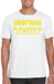 Bellatio Decorations Tropical party T-shirt heren - met glitters - wit/geel - carnaval/themafeest L