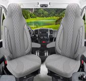 BREMER SITZBEZÜGE Premium Camper stoelhoezen voor Carado WPL409 in Grijs (2 losse stoelen)