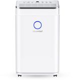 Bloomfold Luchtontvochtiger - 20L per Dag - Incl. Was-droog Functie - Geschikt voor Woonkamer, Slaapkamer, Kelder & Badkamer - Dehumidifier - Wit