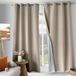 ED ENJOY HOME Thermo-verduisteringsgordijn, beige, koude- en warmte-isolerend, 100% verduisterend, afwerking met ogen, 135 x 240 cm, satijnen stof, technische voering, Oxford-collectie