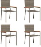 vidaXL Tuinstoelen 4 stuks Grijs en Bruin