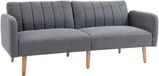 Homcom canapé-lit 2 places - Canapé avec dossier réglable - Canapé avec fonction couchage - Gris
