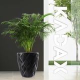 KADAX Bloempot met inzetstuk en handgrepen, plantenbak van kunststof in 5 maten, uv-bestendig, weerbestendig, hoog, met 3D-effect, antraciet, 39 cm
