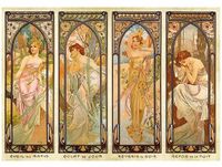 Dtoys Alphonse Mucha - Heures du jour (1000) Puzzle classique