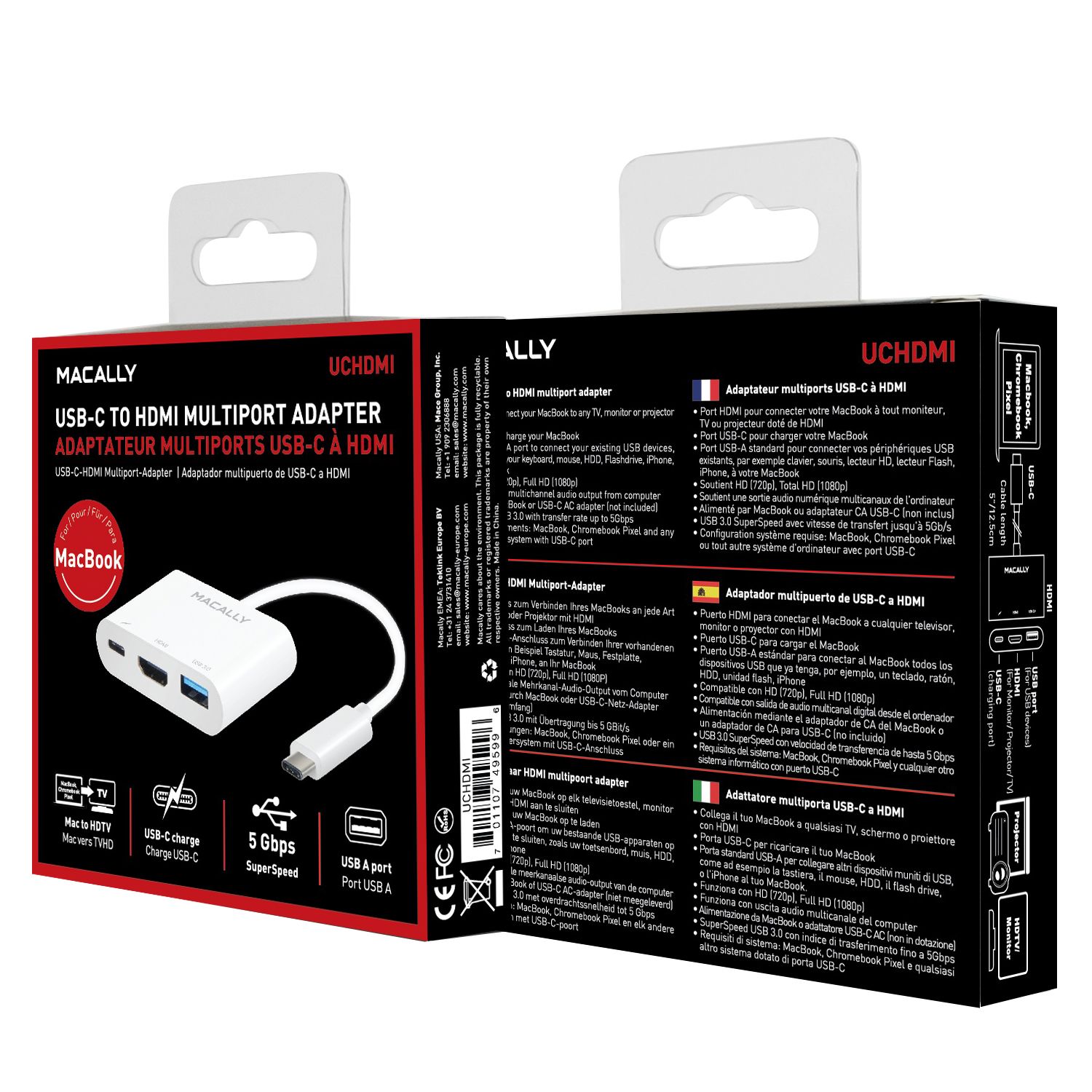 Macally UCHDMI4K - Interface Hub - Wit