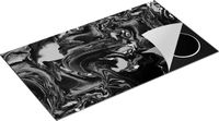 Chefcare Inductie Beschermer Abstracte Kunst - Lava Marmer - Zwart Wit - 91,2x52 cm