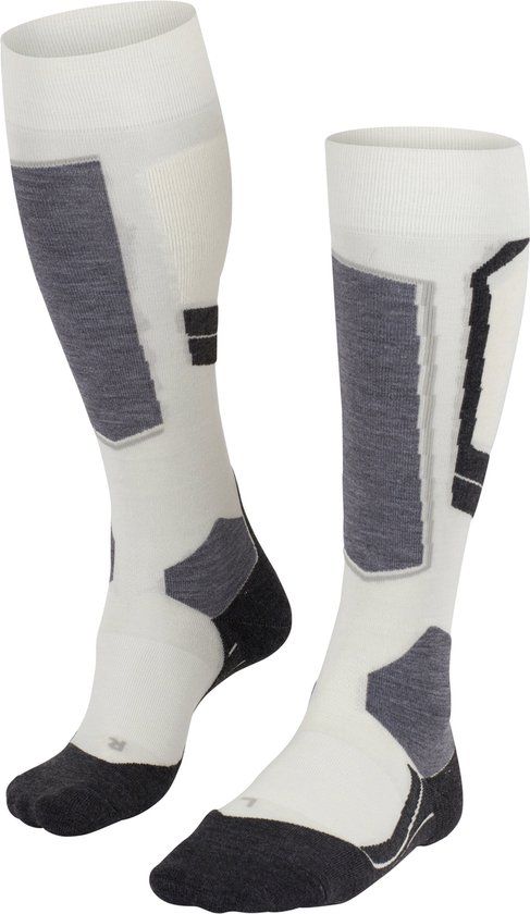 FALKE SK4 Wintersportsokken Dames - Merinowol - Wit - Maat 37-38