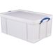 Really Useful boîte de rangement en plastique, 64 litres, blanc
