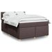 Maison Exclusive - Lit à sommier tapissier avec matelas, marron foncé, 140 x 190 cm, tissu