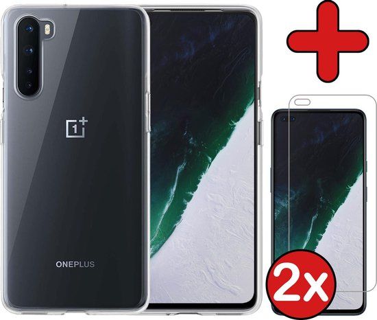 BTH Case for OnePlus Nord - Transparent Silicone Cover with Screen Protector