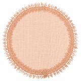 Tafelset rond 38 cm van jute met geborduurde rand