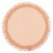 Tafelset rond 38 cm van jute met geborduurde rand
