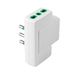 Fanton Drievoudige platte adapter 10 A Italiaanse stekker met 3 tweepolige stopcontacten 16 A en handmatige versterking, wit, 2 stuks