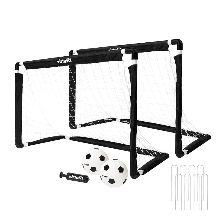 VirtuFit Kinder Voetbaldoelen Set met 2 Ballen en Pomp - 92 x 64 cm