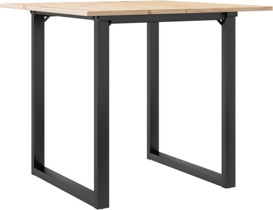 vidaXL Eettafel O-frame 90x90x75 cm massief grenenhout en staal