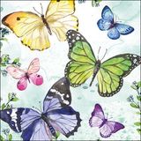 Ambiente Servetten 20pcs / 33 x 33cm, Fluttering butterflies pink