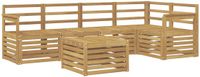 vidaXL - Bank loungeset - 5 zitplekken - Wit - Inclusief tafel - Massief acaciahout