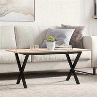 vidaXL Salontafel X-frame 90x40x45 cm massief grenenhout en gietijzer