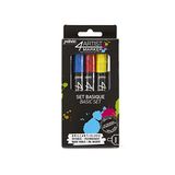 Pebeo "4artist" Basic kleuren, gesorteerd, 4 mm, set van 5