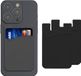 kwmobile 3x Housse pour carte pour smartphone - Auto-adhésif - Porte-carte de crédit en silicone auto-adhésif Noir Gris - Dimensions 8,5x5,5cm
