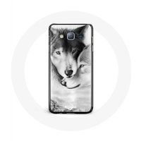 Maniacase Hoesje voor Samsung Galaxy A3 Wolf Duo dieren