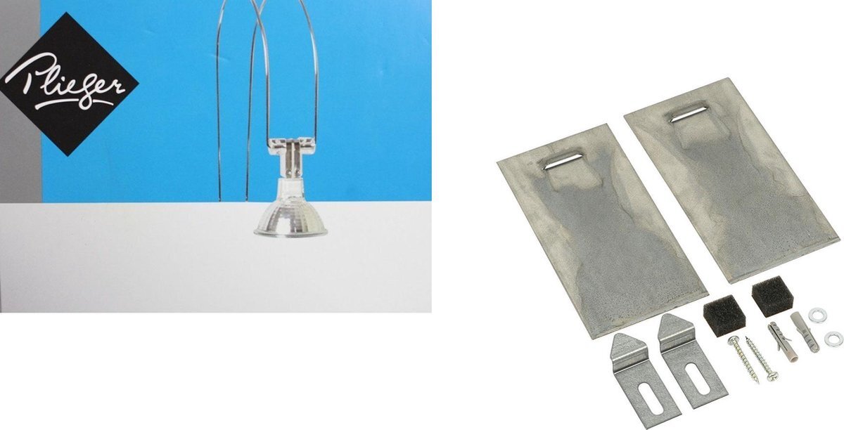 Plieger Spiegel Spot – 12V incl Trafo, Lampje en Spiegelbevestiging tot 10kg – Zilverkleur