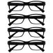Leesbril The Reading Glasses Leesbril, set van 4 mannen, zwart, grote designer-stijl, lezer, veerscharnieren, RRRR11-1 +2,00