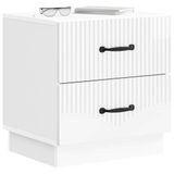 vidaXL Nachtkastje Hoogglans Wit 43 x 34,5 x 44,5 cm Bewerkt hout