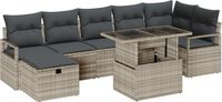 vidaXL Tuinbank Set Lichtgrijs Poly Rattan