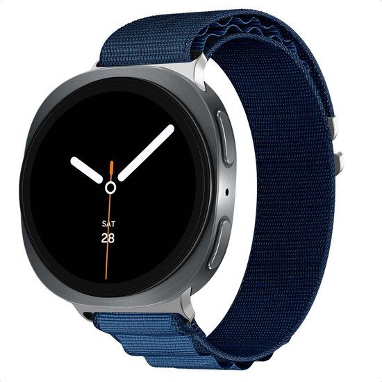 imoshion Ploonk Nylon bandje - Geschikt voor Samsung Galaxy Watch 9 (40/44mm) / Watch 8 (40/44mm) / Classic (46mm) - Donkerblauw
