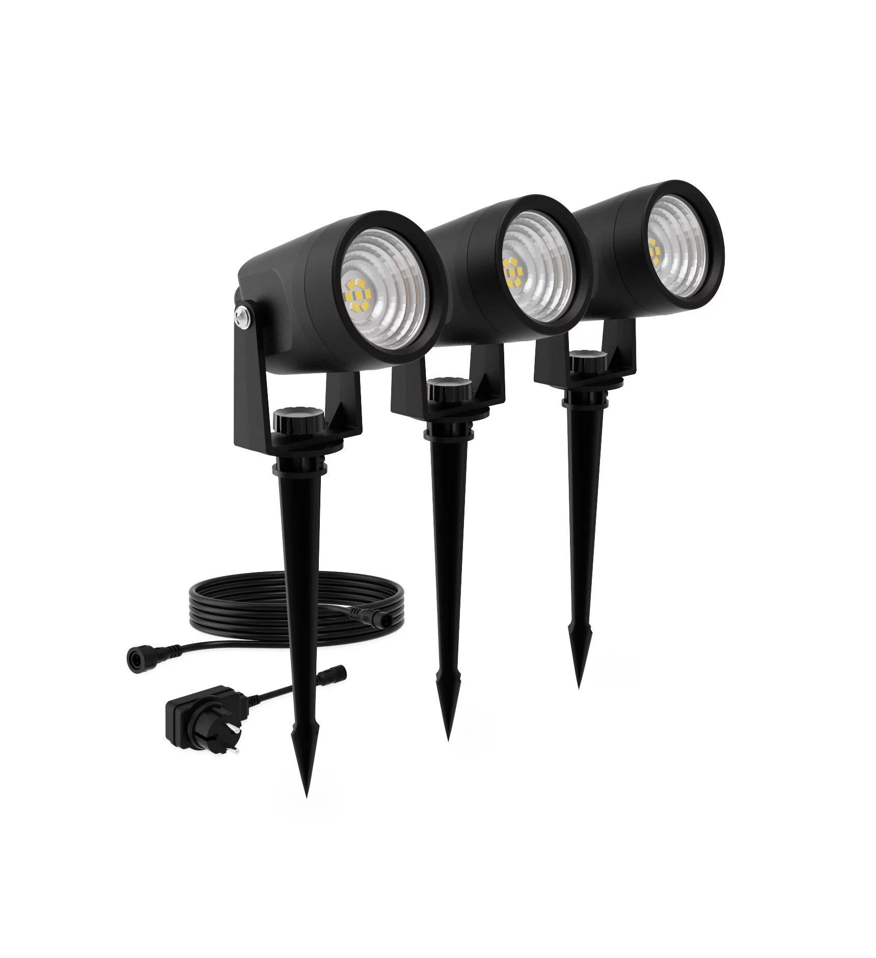 Philips Hue Philips Reuel GardenLink - 3-pack - Sokkellamp met spies - 24V - Warm wit licht; 2700K - Zwart - Tuinpadverlichting