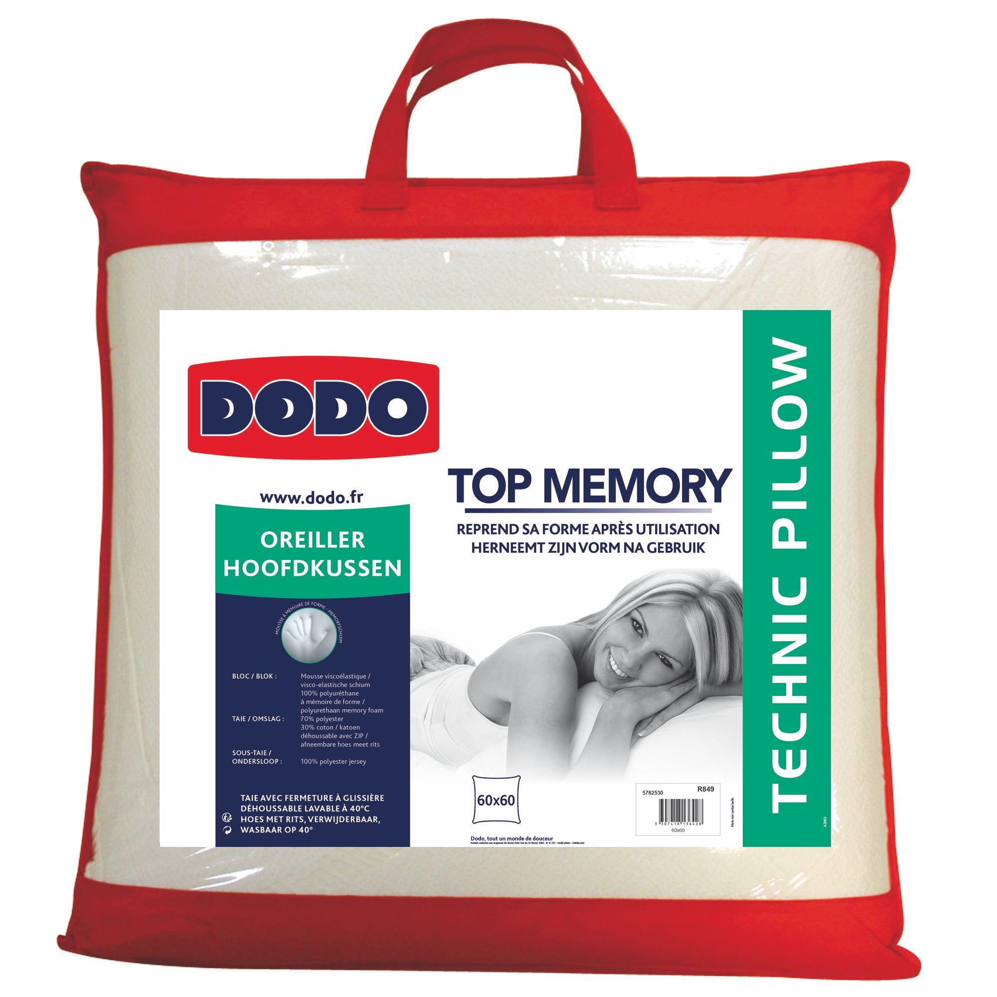 DODO Top Memory Pillow 60x60 cm - White