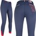 HKM Rijbroek County Print Silicone Kniebesatz 6969 Donkerblauw/Donkerblauw 170