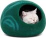 Bol Lit pour chat en feutre de haute qualité fait à la main en 100% laine mérinos pour chats et chatons (tons clairs, grand aigue-marine)