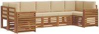 vidaXL Hoek loungeset 7-zits Acaciahout Natuurlijk en Beige