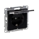 Legrand SEANO 765323 Geaard stopcontact met verhoogde aanraakbeveiliging en klapdeksel IP21, steekklemmen, 16 A, 250 V, zwart gelakt