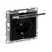 Legrand SEANO 765323 Geaard stopcontact met verhoogde aanraakbeveiliging en klapdeksel IP21, steekklemmen, 16 A, 250 V, zwart gelakt