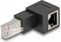 Delock RJ45 Plug op RJ45 Jack Adapter CAT6A 90° omhoog schuine schuine Zwart