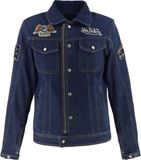 Von Dutch x Helstons Westy Motorfiets Textieljas Blauw Leer Maat S