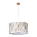 Homemania HOMBR_0266 Hanglamp, kroonluchter, metaal, hout, papier, meerkleurig, 50 x 50 x 120 cm