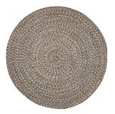 Luxor Living Vloerkleed, rond, plat weefsel, katoen, boho & ethno, chevron-patroon, natuurlijk handgeweven tapijt voor binnen, kleur: grijs-geel, afmetingen: 80 x 80 cm