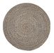 Luxor Living Vloerkleed, rond, plat weefsel, katoen, boho & ethno, chevron-patroon, natuurlijk handgeweven tapijt voor binnen, kleur: grijs-geel, afmetingen: 80 x 80 cm