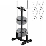 Yes4All Gewichtsplaat Boomhouder & Verticale Barbell Opbergrek Voor Home Gym, 6-Pegs Olympische Gewichtsplaat & 2 Barbells