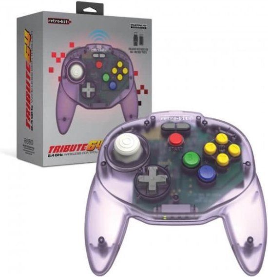 Retro-Bit Tribute 64 2.4G Wireless Controller - Atomic Purple