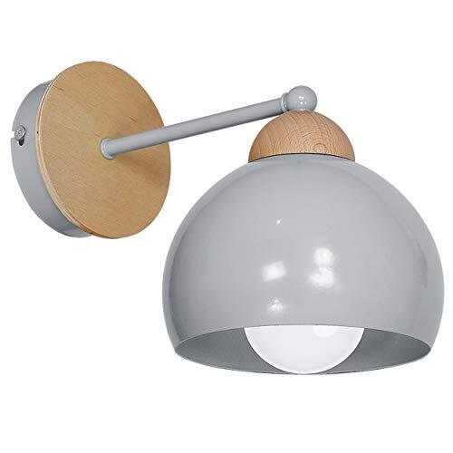 Homemania wandlamp Dama, wandlamp, grijs van metaal, hout, 15 x 28 x 19 cm