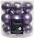 Decoris Kleine kerstballen - 18x st - lila paars - D4 cm - glas - kerstversiering