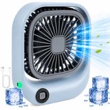 Silvergear Kleine Draagbare Bureauventilator - Compacte USB-C Ventilator - Mini Tafel Ventilator 3 Standen - Blauw