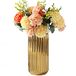 WHJY 7 inch Scandinavische minimalistische keramische vaas, creatieve woondecoratie, thuis, kantoor, middenstuk, tafel en bruiloft, bruidsdouche - gouden afwerking
