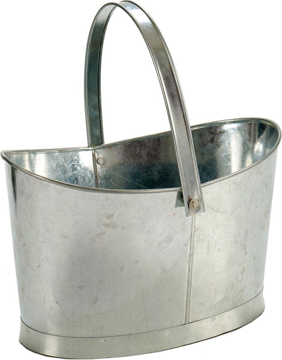 Ibergarden Bloembak Ovaal 35,5 X 21 X 19,5 Cm Zink Zilvergrijs