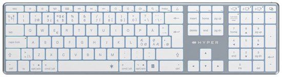 Hyper HS2310NO Toetsenbord Thuis/Werk Bluetooth QWERTY Scandinavisch Grijs